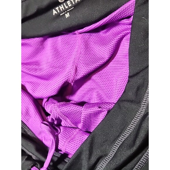 Athleta Pleated Skort Athletic Skirt Black Activewear with Zipper Pocket - Picture 5 of 9